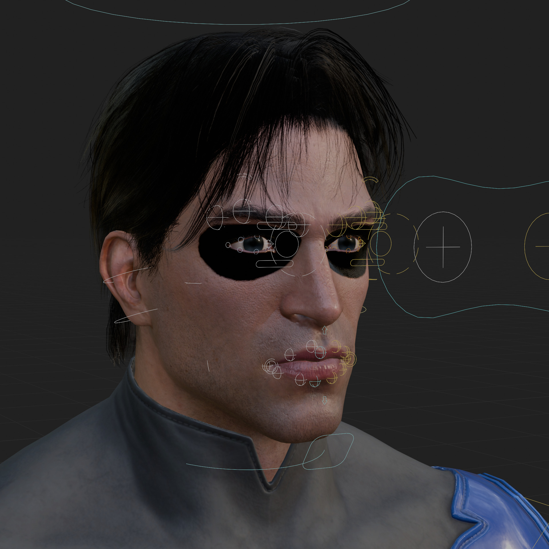Nightwing 3D Model Jim Lee Fully Rigged PBR FBX Blender OBJ Low-poly 3D model_3