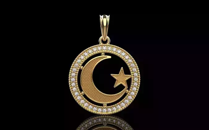 Turkish moon star pendant model 1167