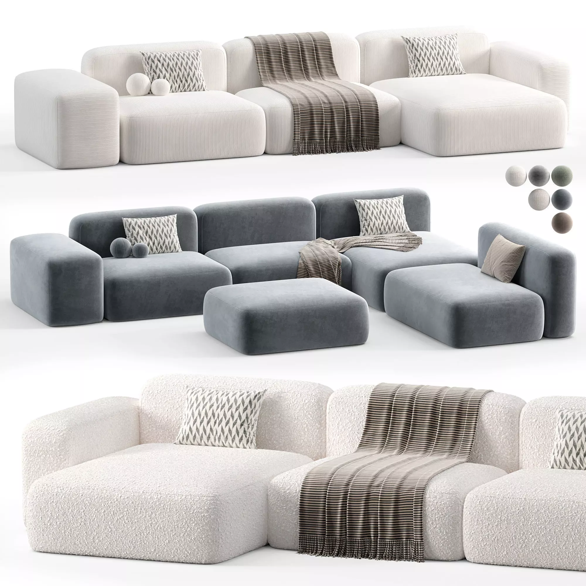 Corner sofa Dorvan Desiree Modular sofa Low-poly 3D model