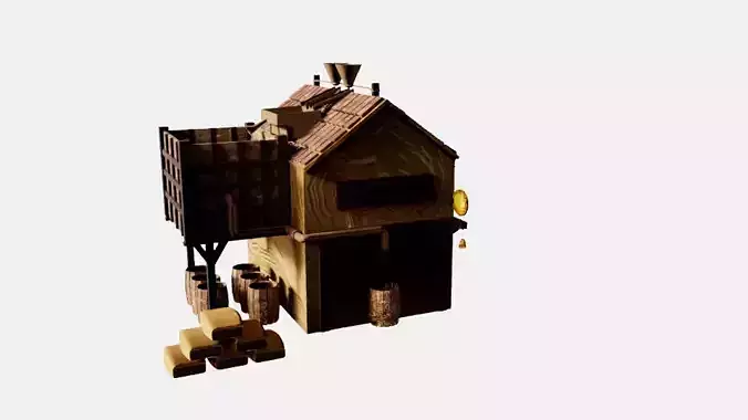 Stylized Wooden Workshop  Game Ready Environment Asset