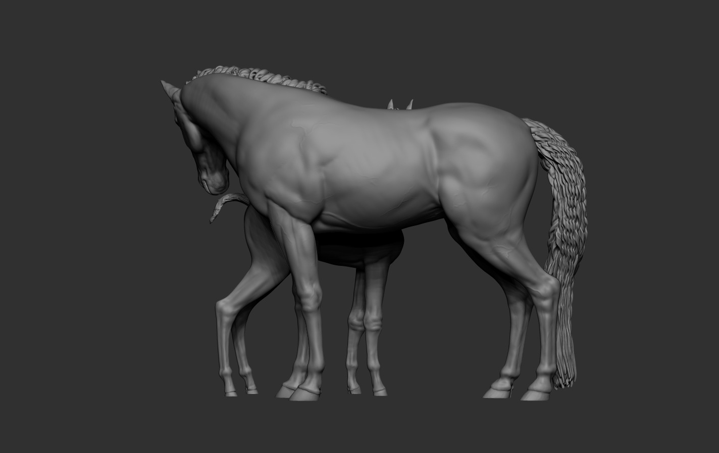 Mare and Foal 3D print model_13