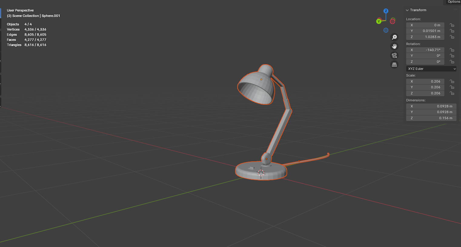 Low-Poly Desk Lamp - Game Ready - VR AR Compatible Low-poly 3D model_8