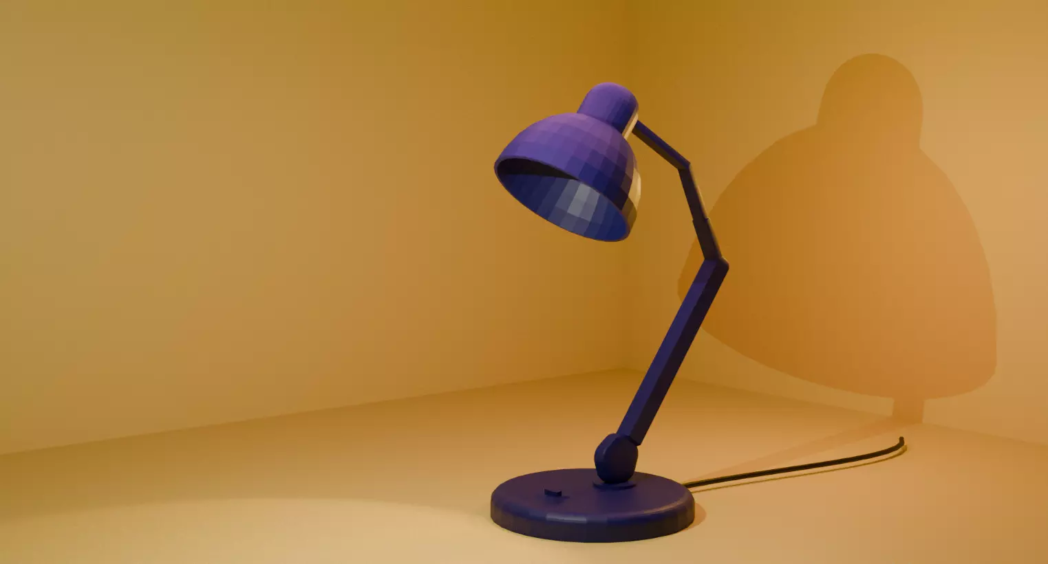 Low-Poly Desk Lamp - Game Ready - VR AR Compatible Low-poly 3D model_0