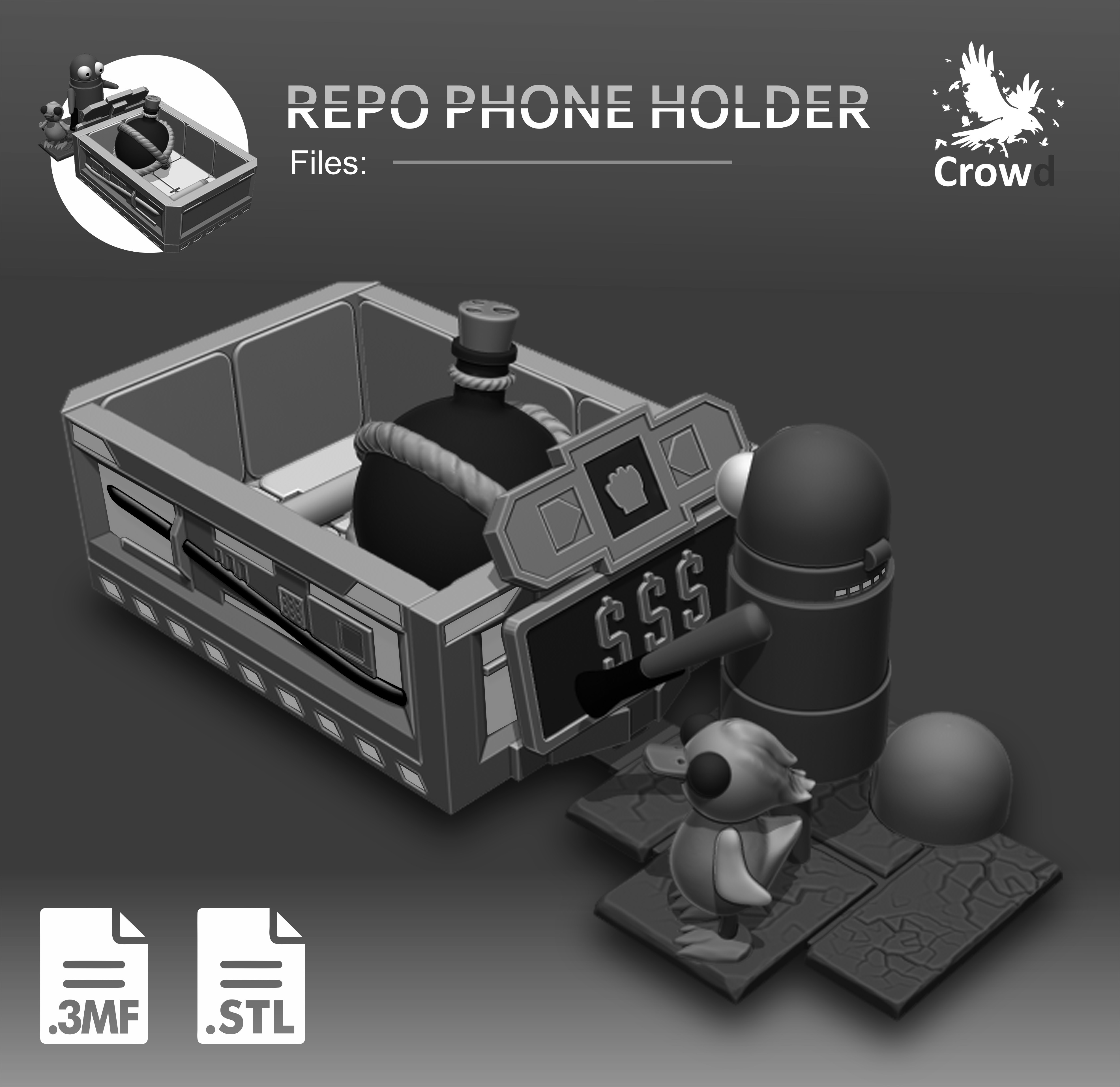 REPO PHONE HOLDER 3D print model_2