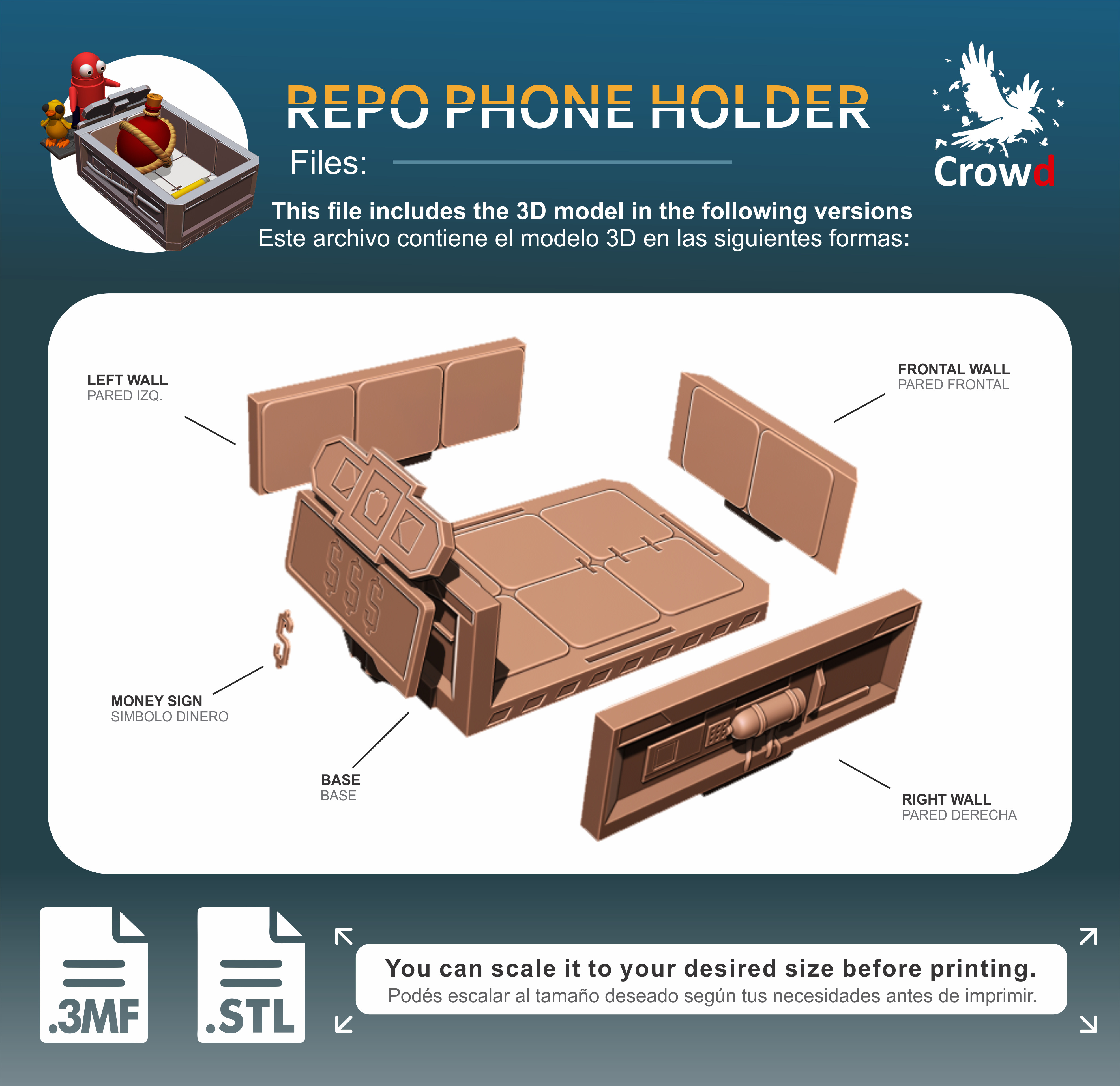 REPO PHONE HOLDER 3D print model_4