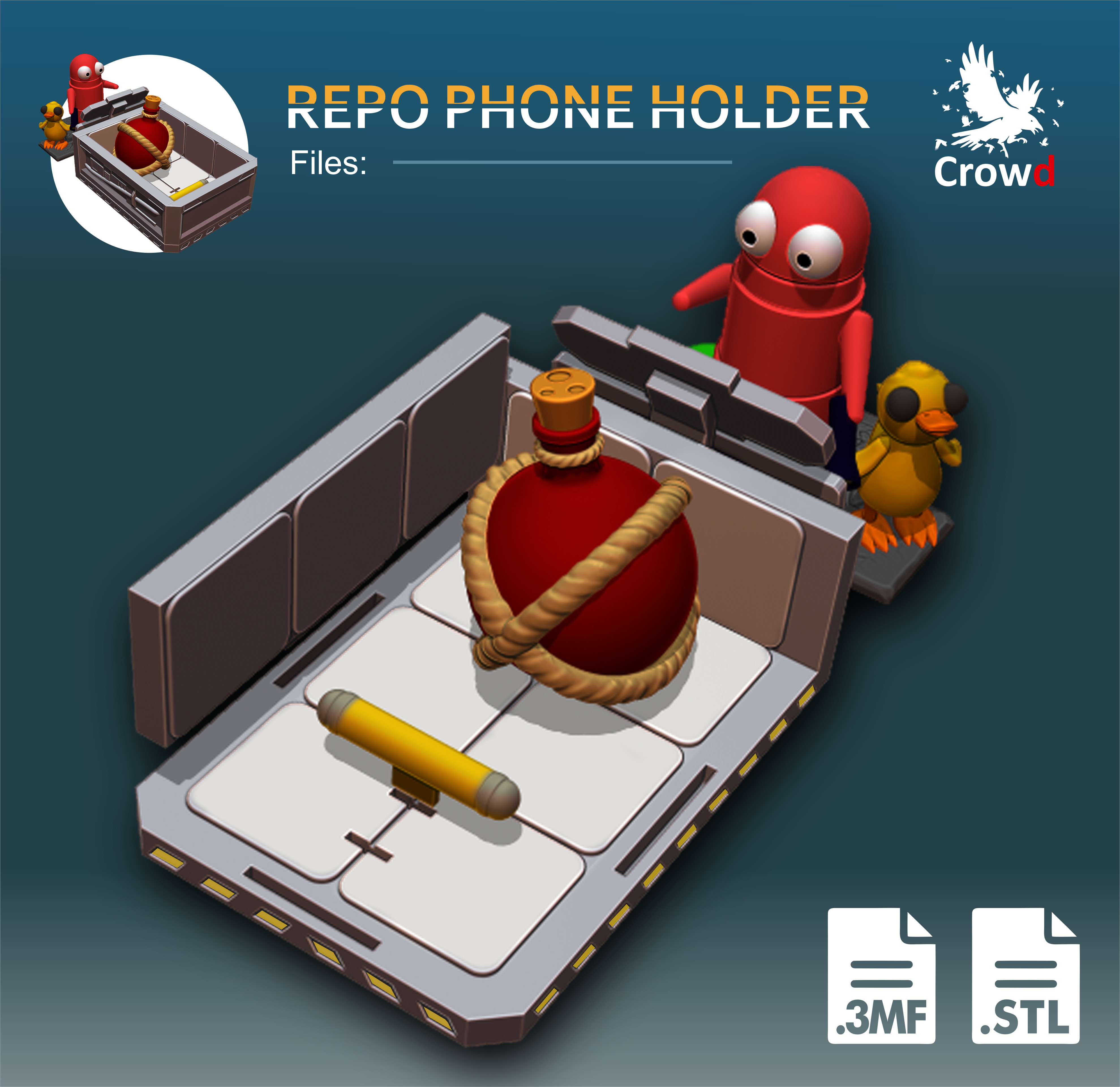 REPO PHONE HOLDER 3D print model_3