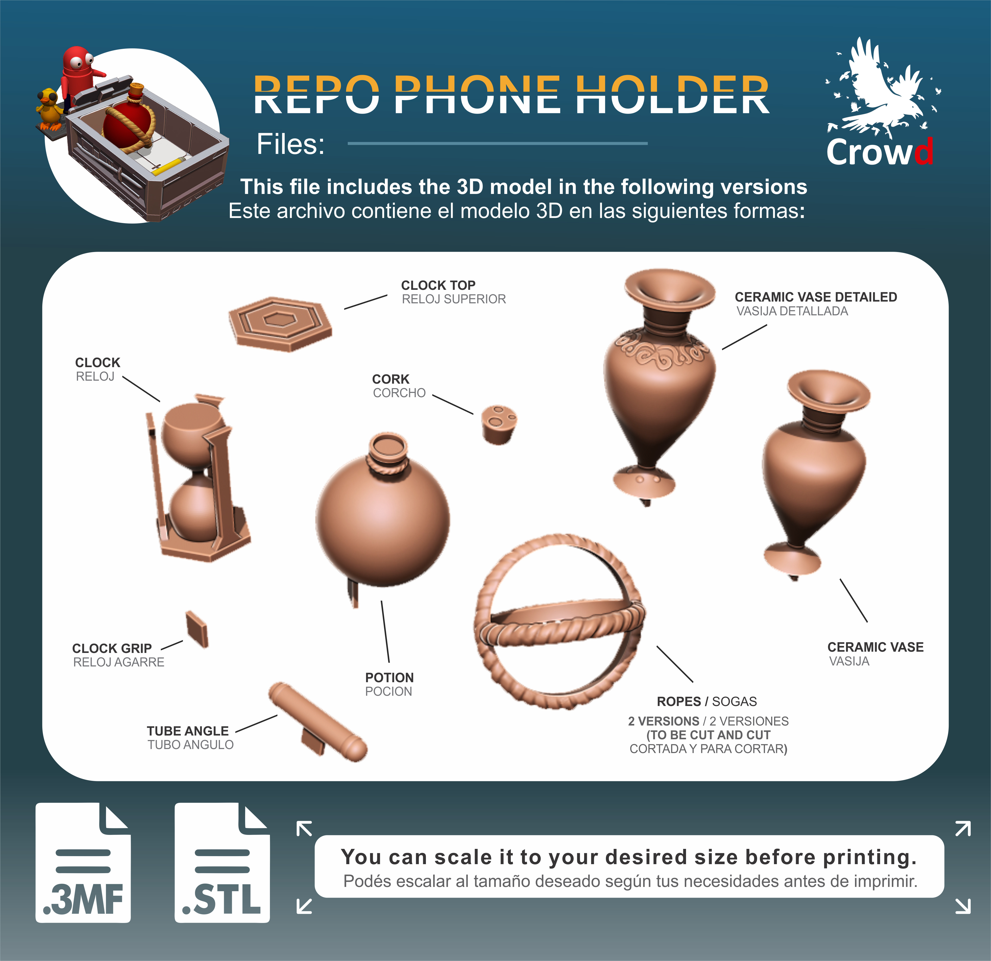 REPO PHONE HOLDER 3D print model_5