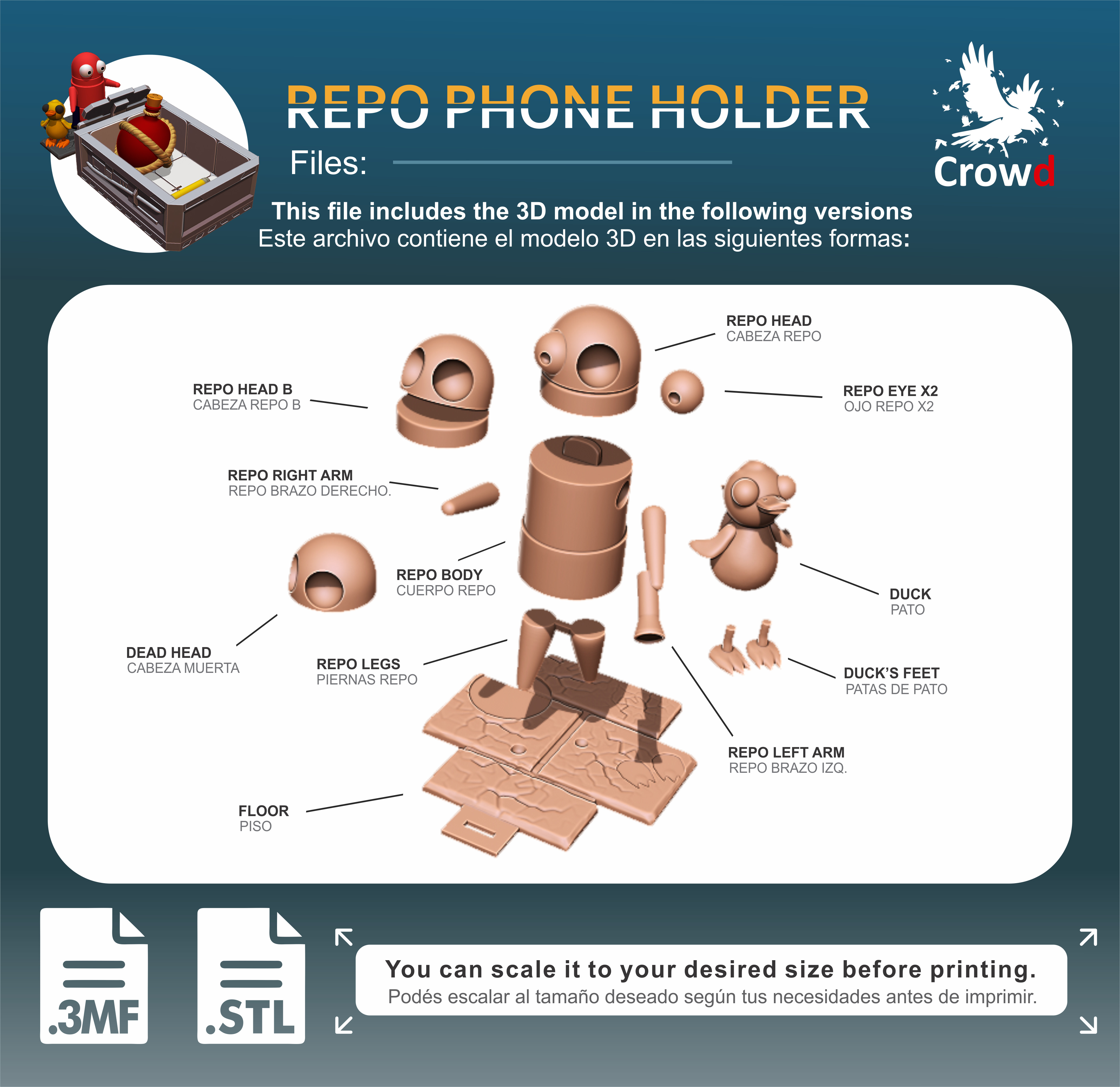REPO PHONE HOLDER 3D print model_6