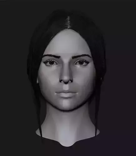 Realistic head cute brunettes girls 3D model Realistic head cute brunettes girls 3D model