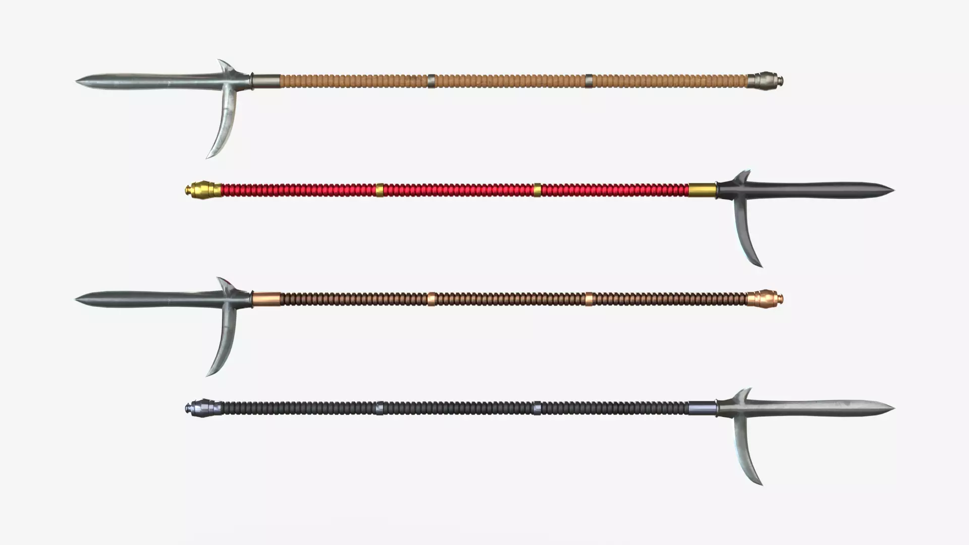 Japanese Spear Kata Kama Yari 4 colors 3D model_0