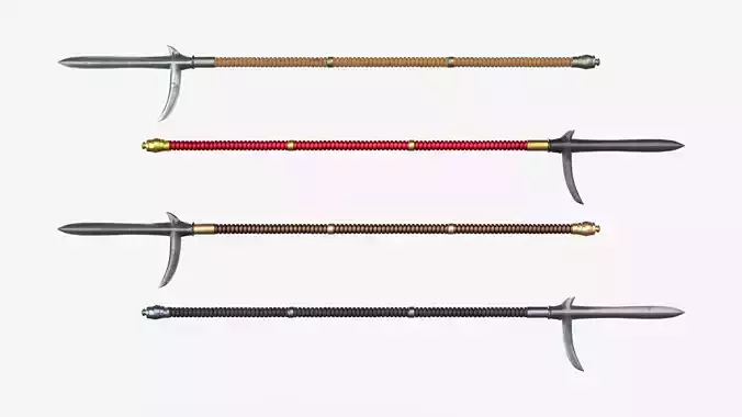 Japanese Spear Kata Kama Yari 4 colors 3D model