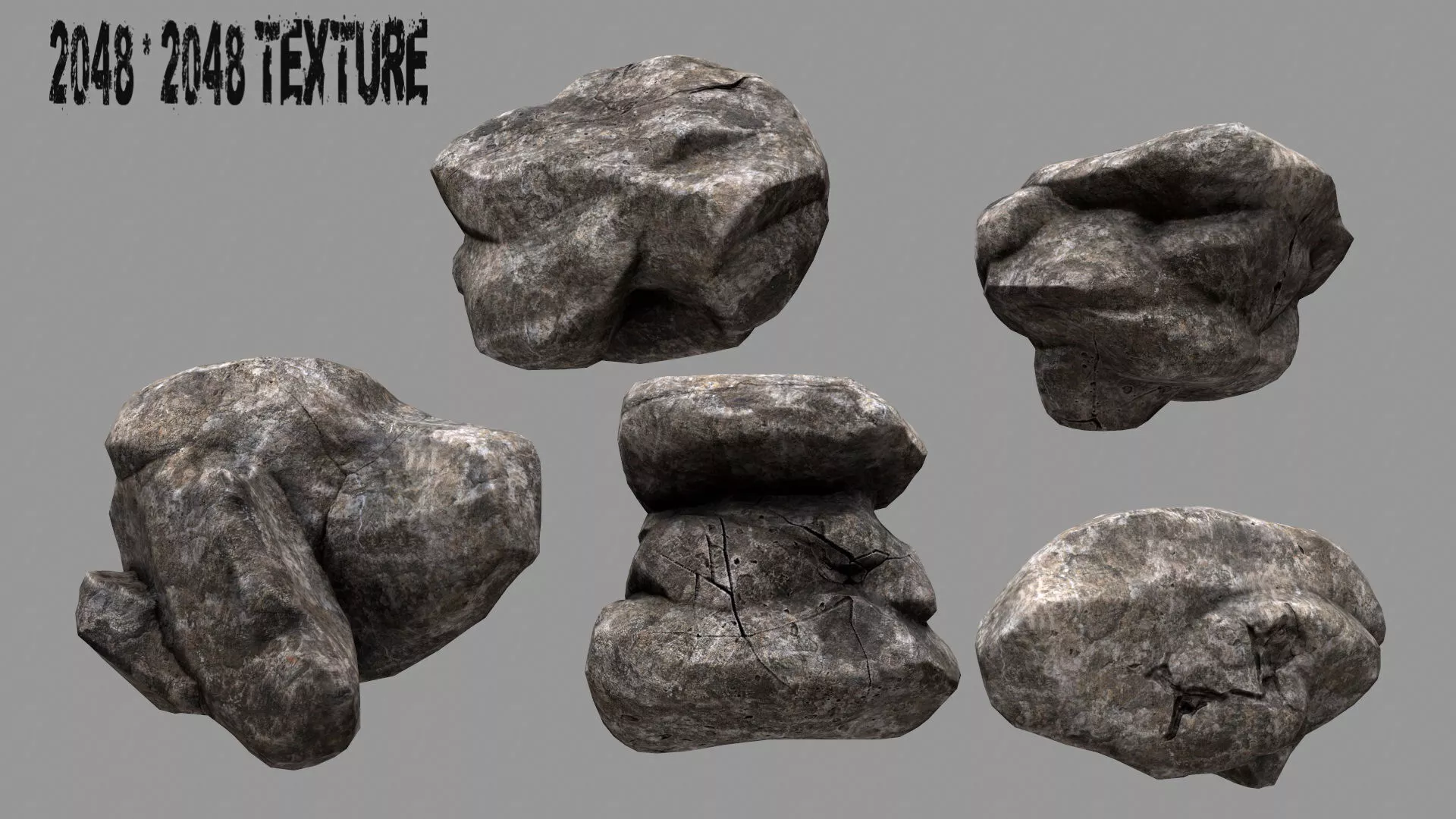Rocks rock texture Low-poly 3D model
