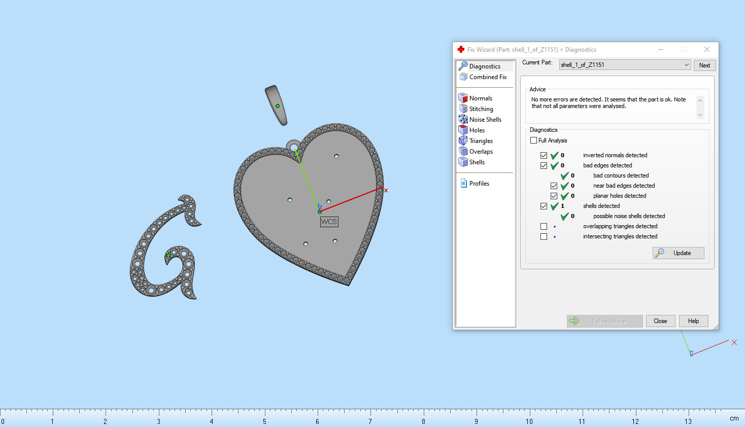 Initial heart pendant model 1181 3D print model_5