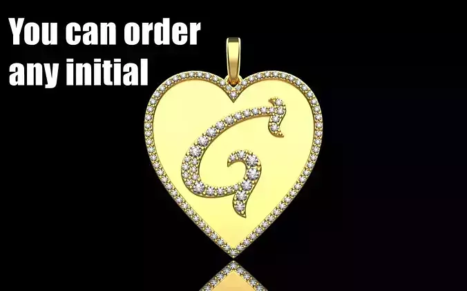 Initial heart pendant model 1181