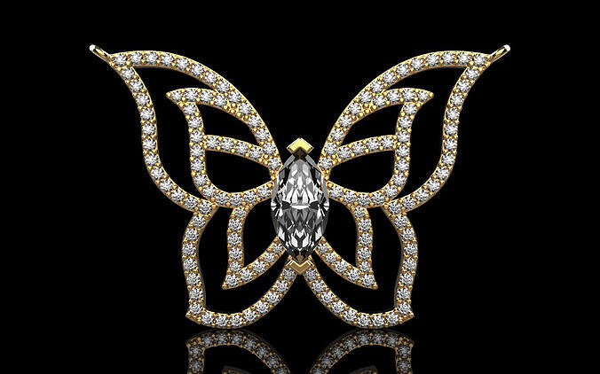 Butterfly necklace model 1184 3D print model