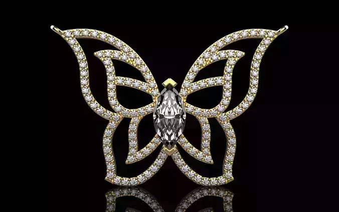 Butterfly necklace model 1184