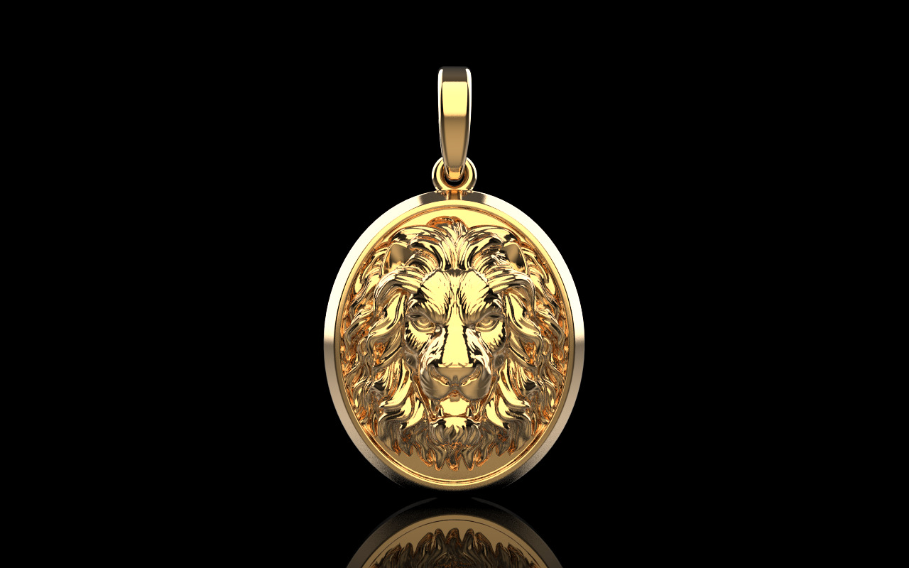 Lion pendant model 1185 3D print model_12
