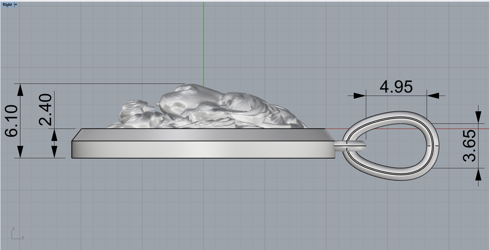 Lion pendant model 1185 3D print model_7