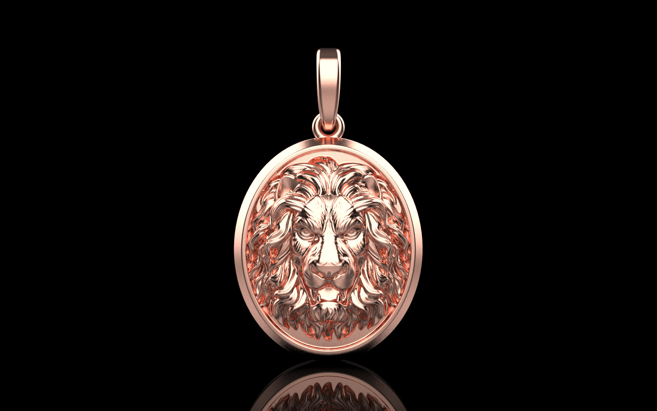 Lion pendant model 1185 3D print model_14