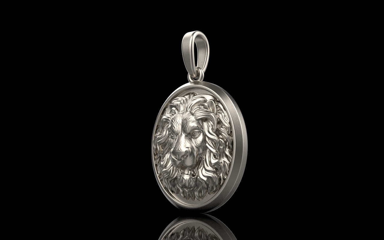 Lion pendant model 1185 3D print model_23
