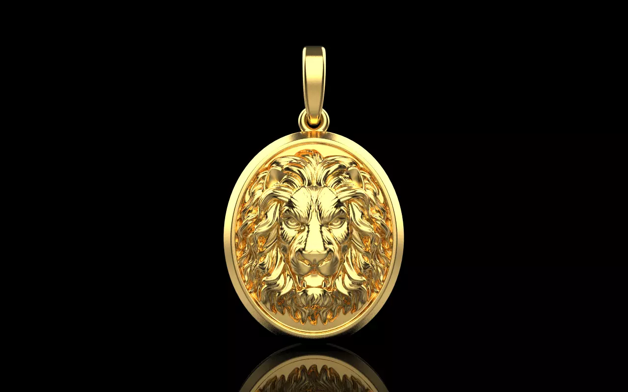 Lion pendant model 1185 3D print model_0