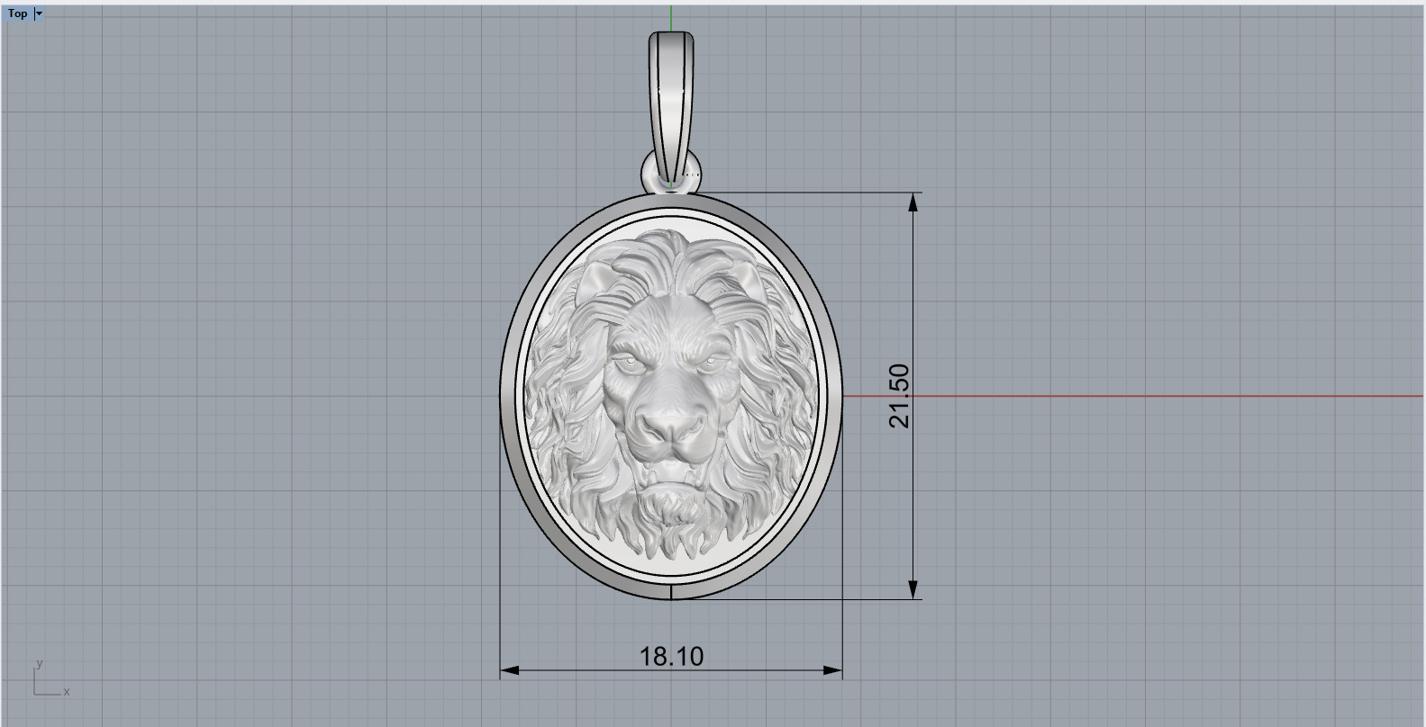 Lion pendant model 1185 3D print model_5