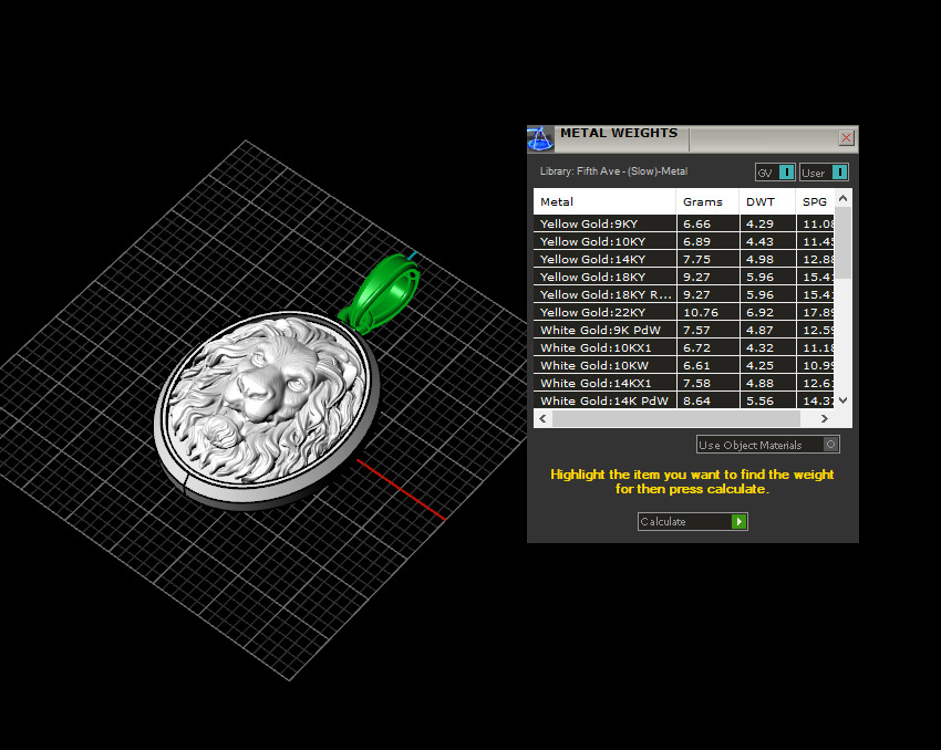 Lion pendant model 1185 3D print model_4