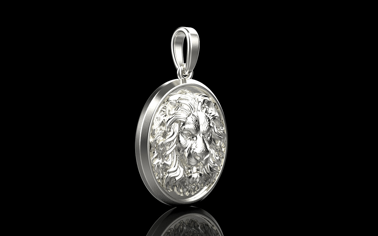 Lion pendant model 1185 3D print model_20
