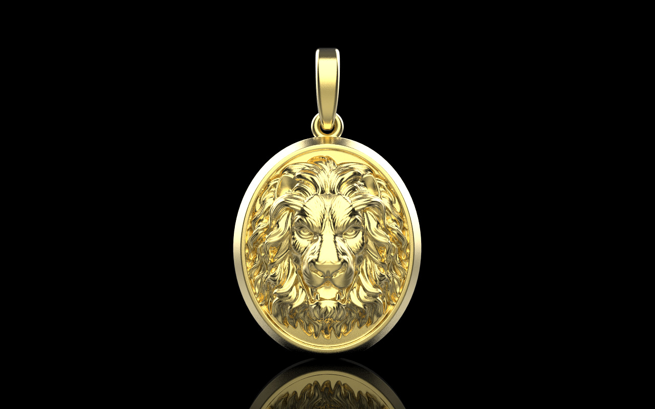 Lion pendant model 1185 3D print model_11
