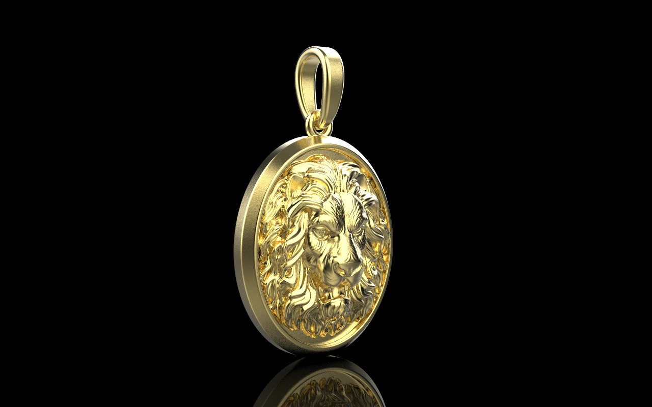 Lion pendant model 1185 3D print model_17
