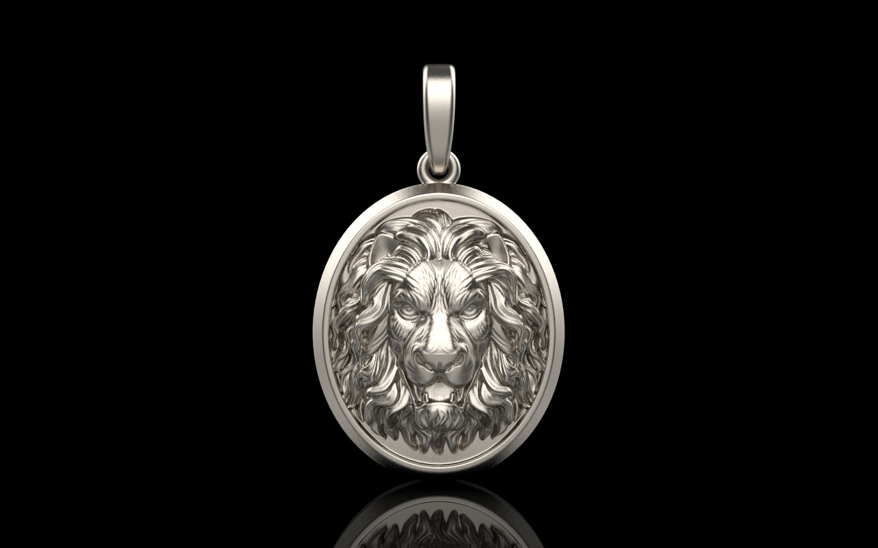 Lion pendant model 1185 3D print model_13