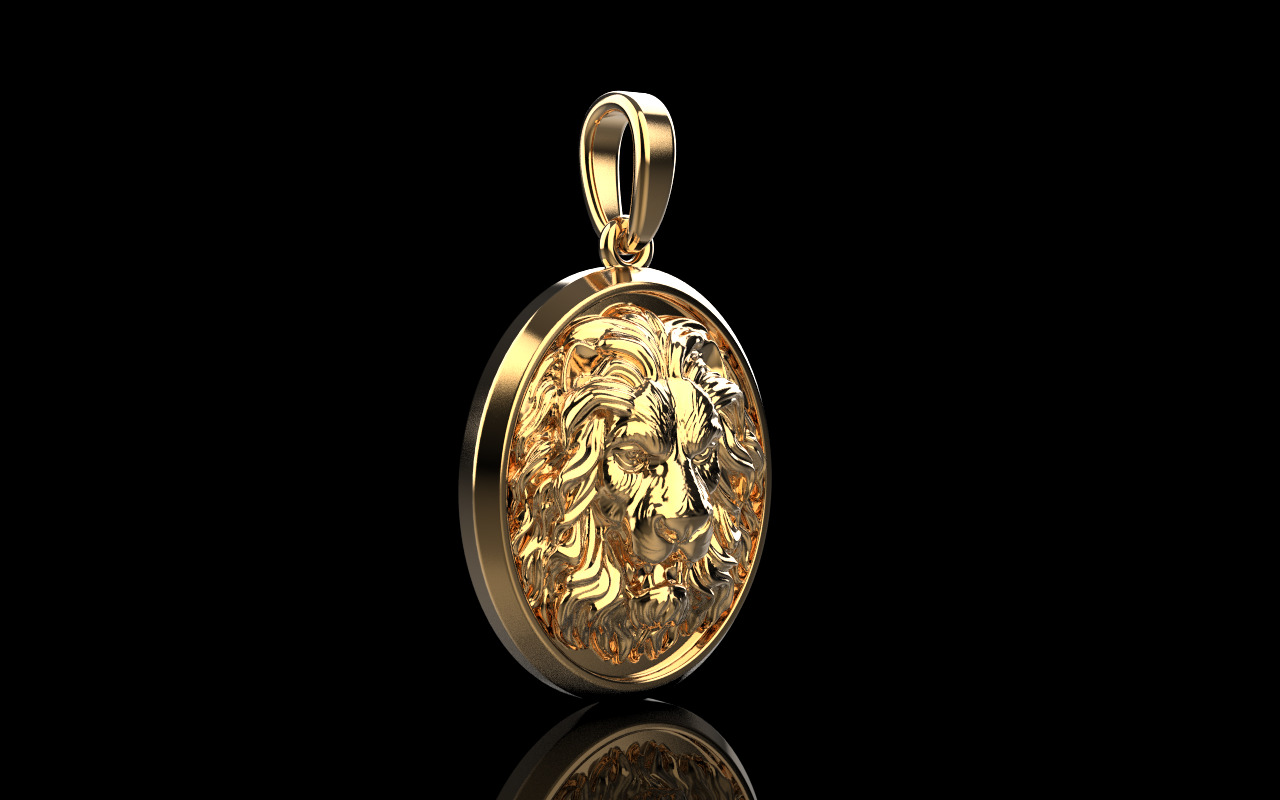 Lion pendant model 1185 3D print model_18