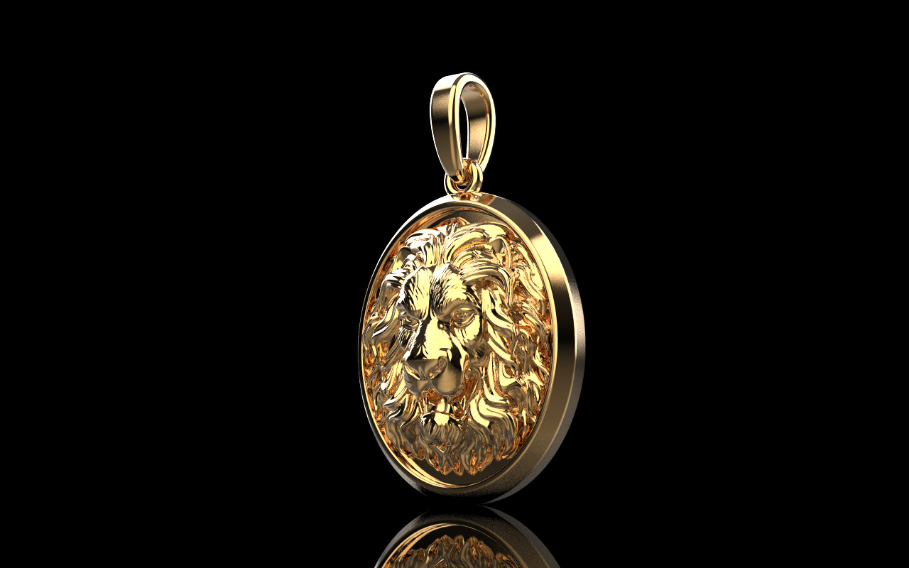 Lion pendant model 1185 3D print model_22