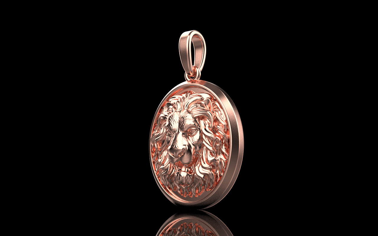 Lion pendant model 1185 3D print model_24