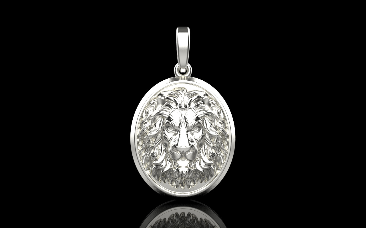 Lion pendant model 1185 3D print model_15
