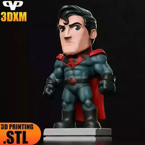 Superman Red Son Chibi STL for 3D Printing 3DXM ChibiSTL