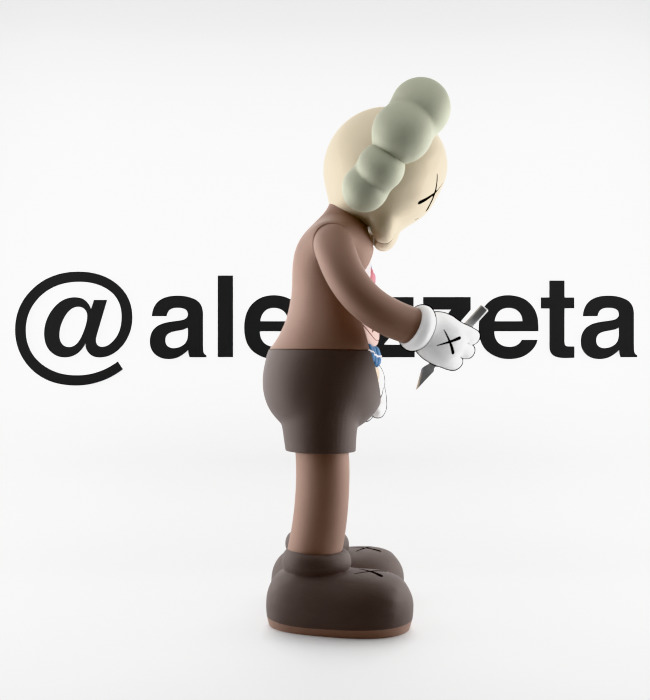 Kaws Hollowed Textured Low-poly 3D model_28