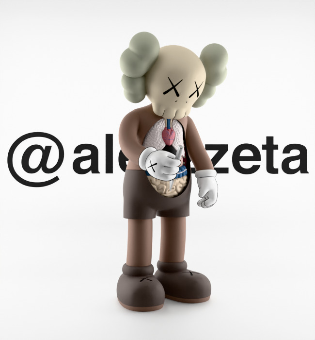 Kaws Hollowed Textured Low-poly 3D model_34