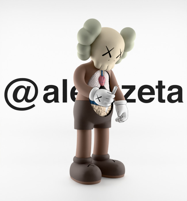 Kaws Hollowed Textured Low-poly 3D model_33