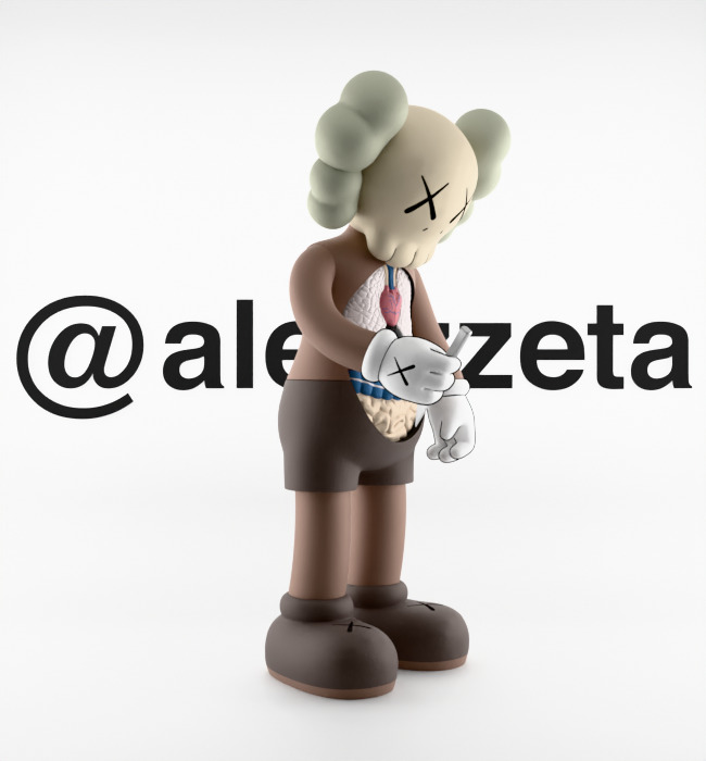 Kaws Hollowed Textured Low-poly 3D model_32
