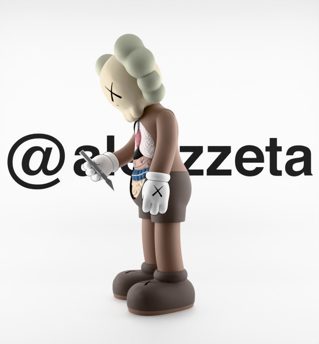 Kaws Hollowed Textured Low-poly 3D model_8