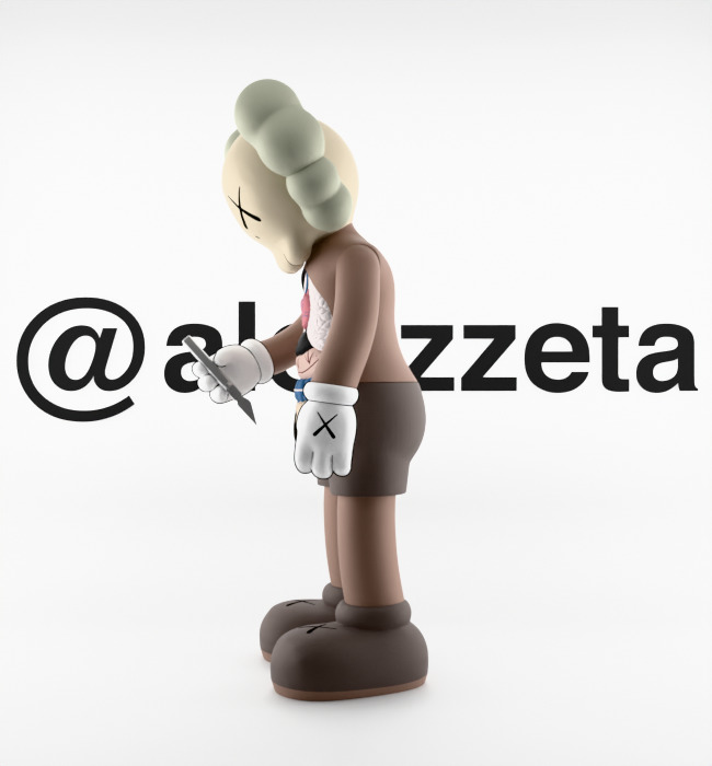 Kaws Hollowed Textured Low-poly 3D model_9