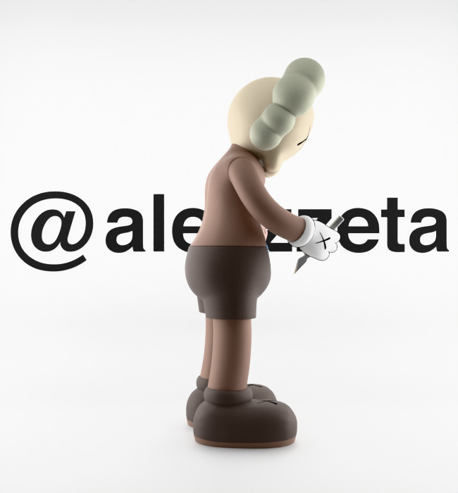 Kaws Hollowed Textured Low-poly 3D model_27