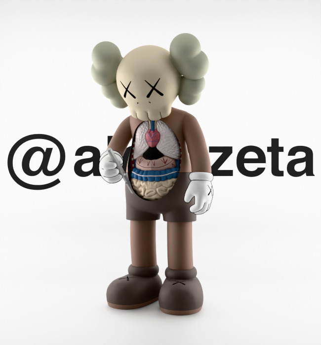 Kaws Hollowed Textured Low-poly 3D model_3