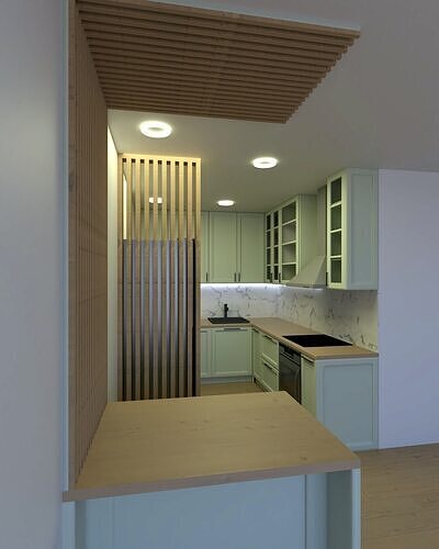 Modern Modular Kitchen- High Quality 3D Model 3D model