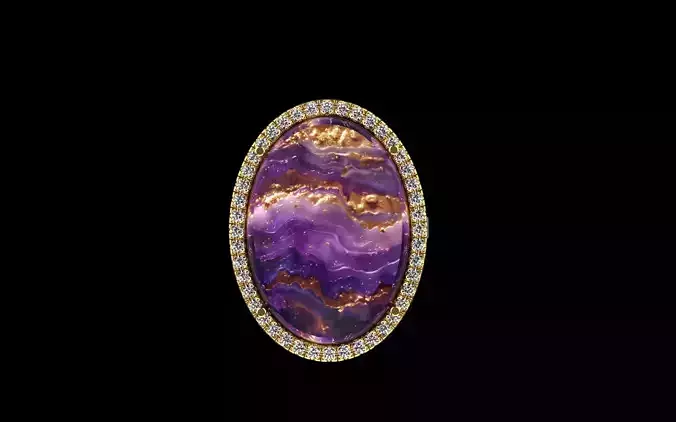 Cabochon ring model 1188 3D print model