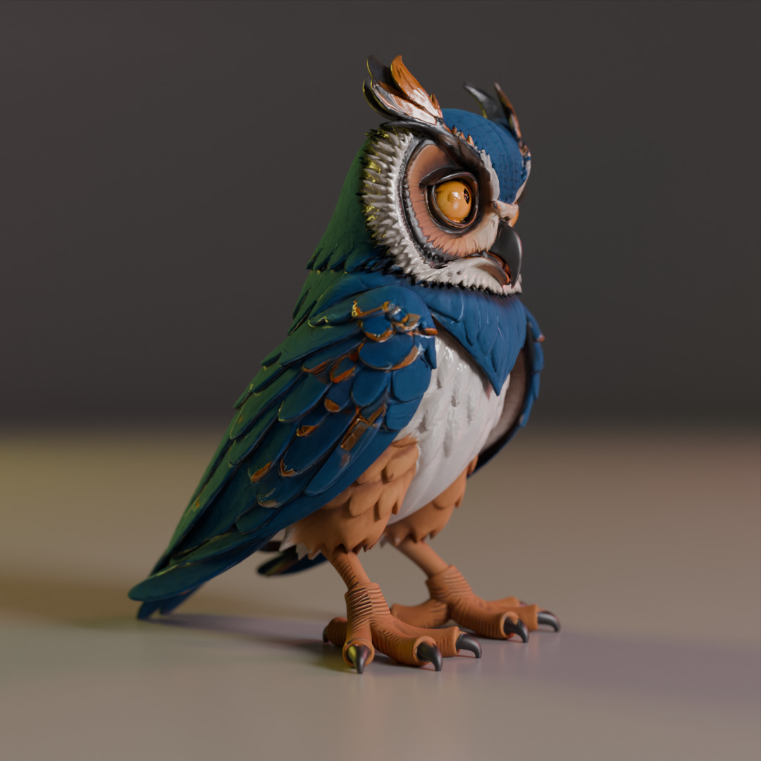 Majestic Horned Owl 3D print model_9
