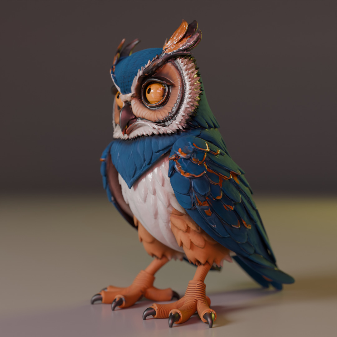 Majestic Horned Owl 3D print model_7