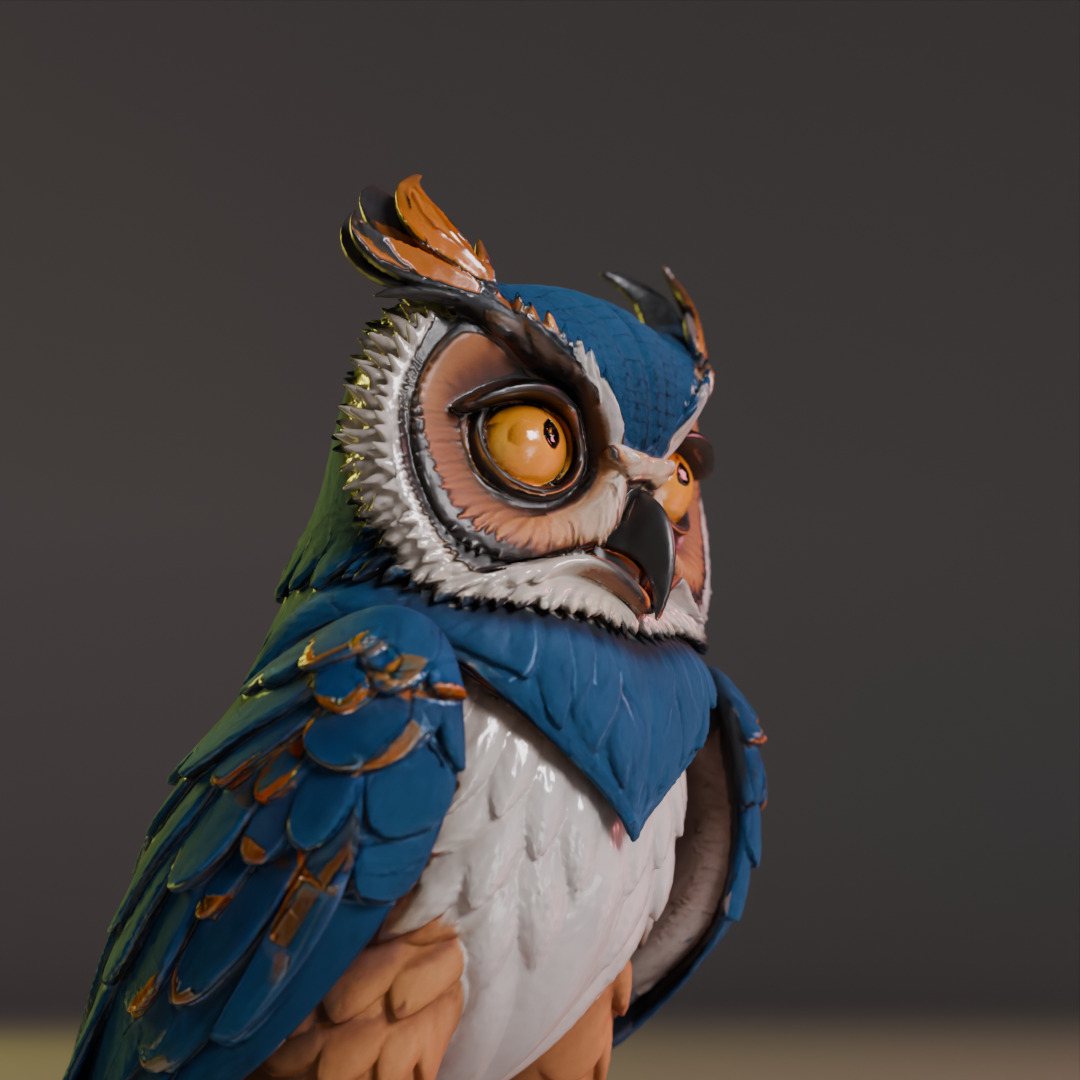 Majestic Horned Owl 3D print model_12