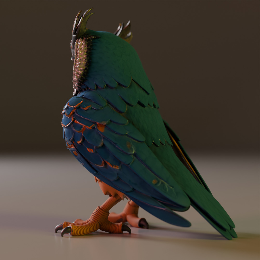 Majestic Horned Owl 3D print model_10